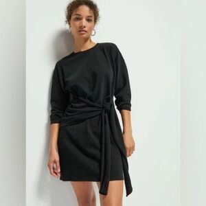 Nation LTD Gloria Wrap Dress Black 100% Cotton Women’s Small Minimialist